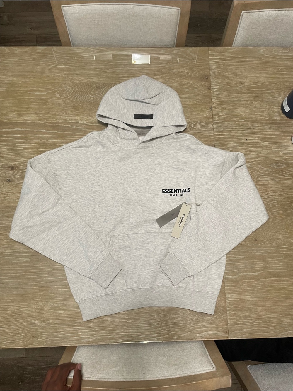 Fear of God Essentials Light Gray Logo Hoodie - Picture 2 of 6